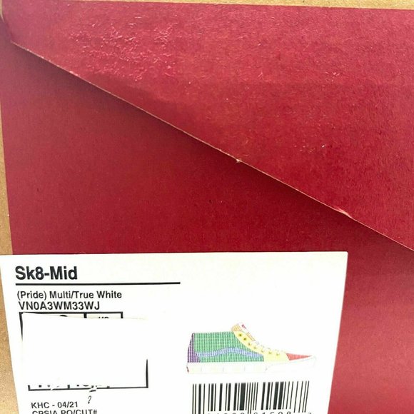 VANS Classic Sk8 Mid PRIDE LGTBTQ Sneakers Shoes Men's Size 10 Women's Size 11.5 - Picture 10 of 12